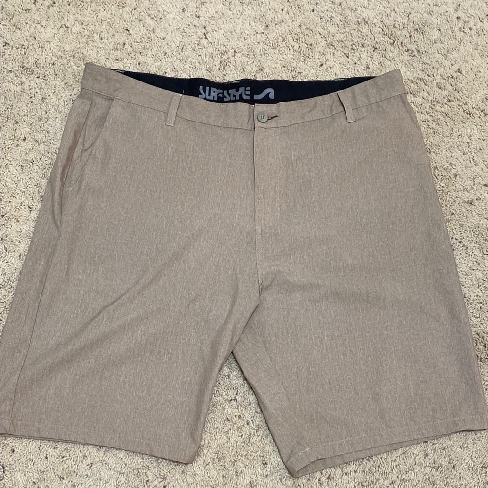 Surf Style Tan Flat Front Shorts